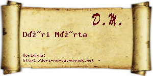 Dóri Márta névjegykártya